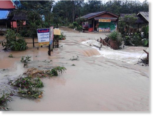 Floods in Phatthalung Thailand, November 2017.