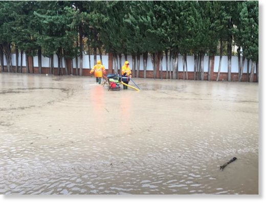Flood damage in Campillos, Spain, November 2017.