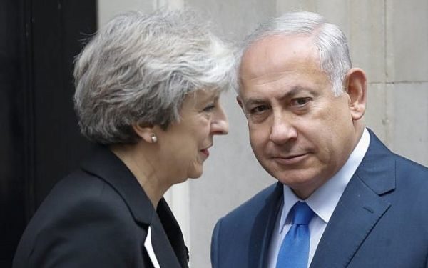 Click to enlarge May and Netanyahu in London on November 2