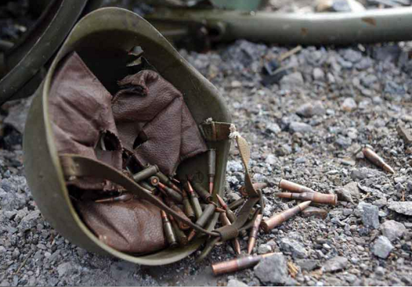 Ukraine soldier helmet
