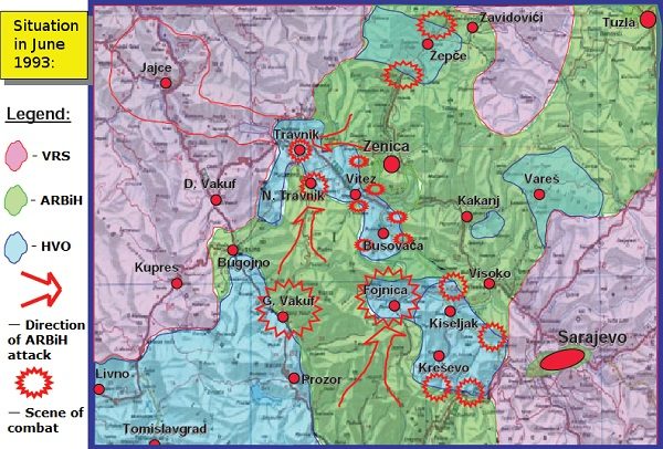 Muslim-Croat war map