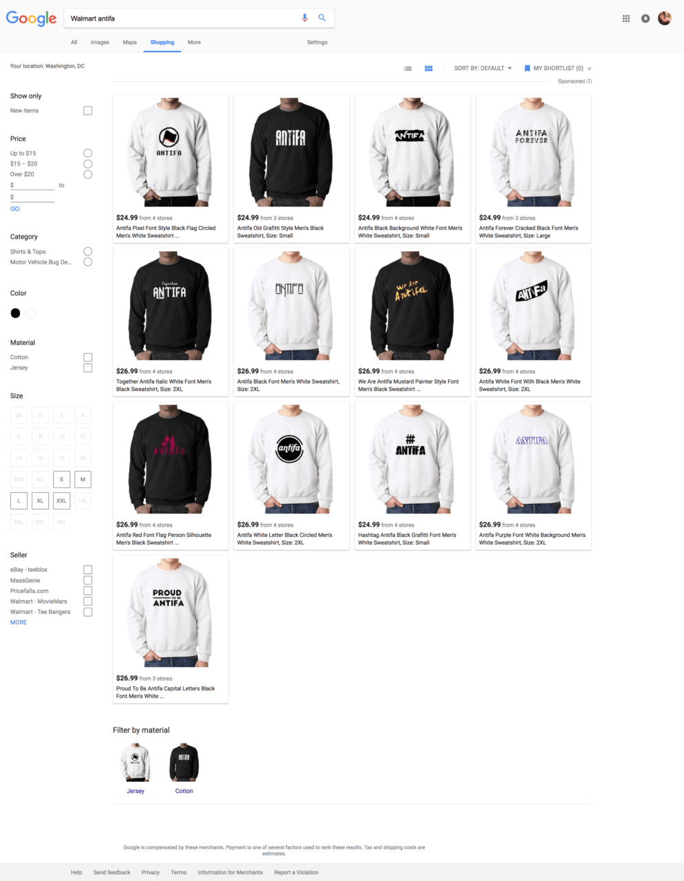 Click to enlarge Antifa gear Walmart