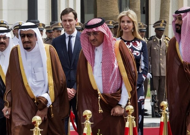 Click to enlarge Saudi King Salman Jared Kushner Ivanka Trump