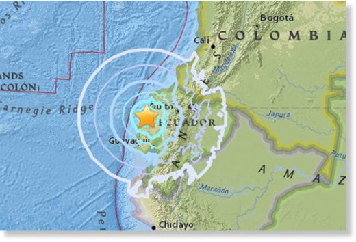 IMPACT ZONE: It struck 11 miles north east of the coastal city of Bahía de Caráquez