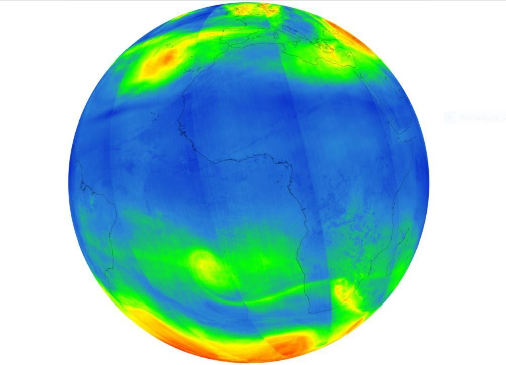 Click to enlarge OZONE Distribution on Earth