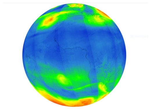 Click to enlarge OZONE Distribution on Earth