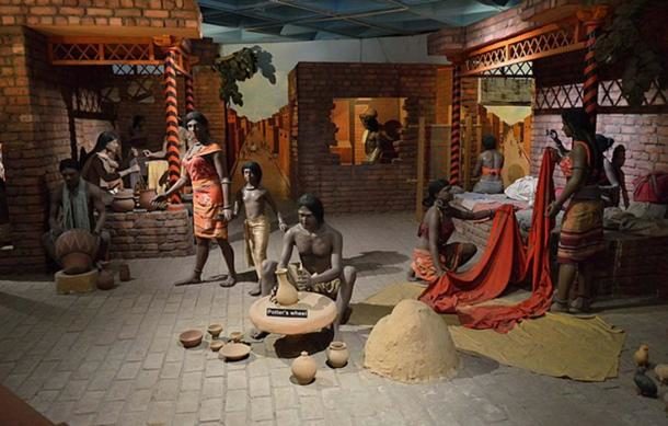 Diorama of everyday life in Indus Valley Civilization. (National Science Centre, Delhi, India) (
