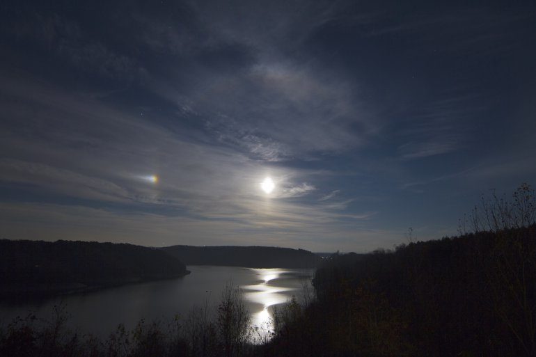 Moon halo over Alabama