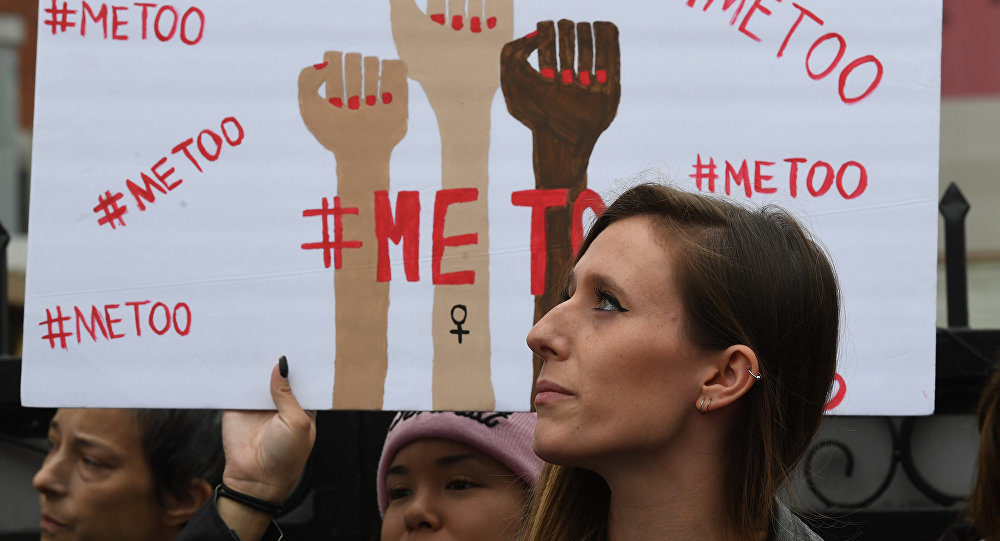 woman at metoo rally
