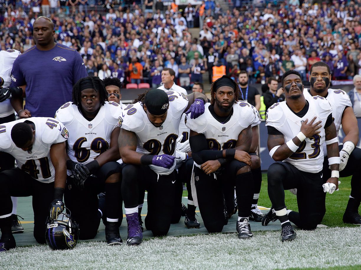 Ravens Jaguars NFL kneel national anthem