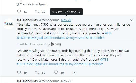 TSE Honduras Twitter