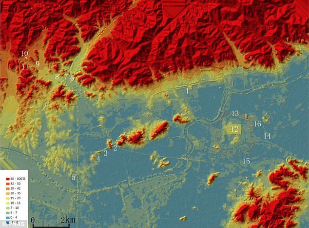 Click to enlarge Pictured is a map of the Liangzhu Ancient city