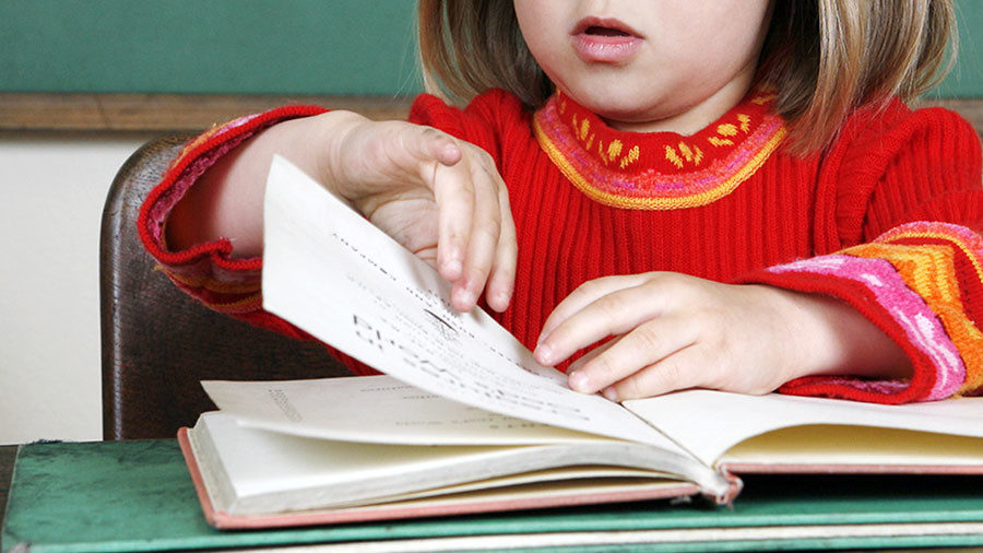 Click to enlarge girl reading book