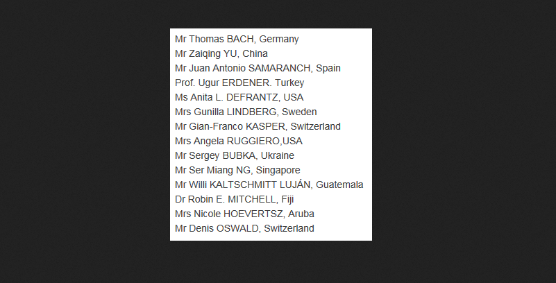 Click to enlarge IOC Names