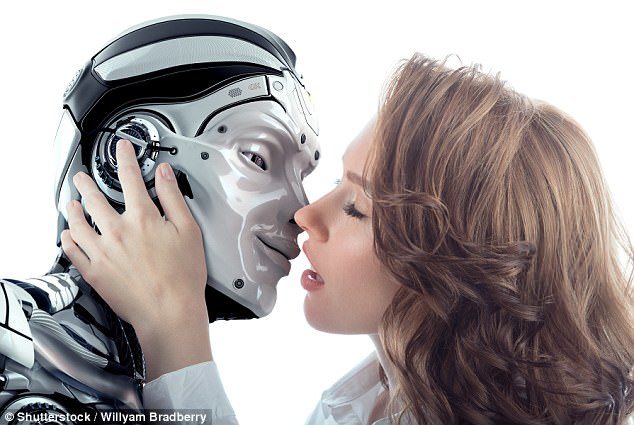 robot love girl kiss