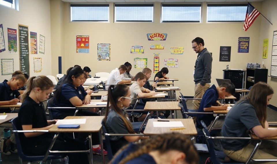 students in class