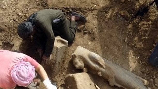 Click to enlarge One of the statues unearthed during the Luxor excavation sekhmet