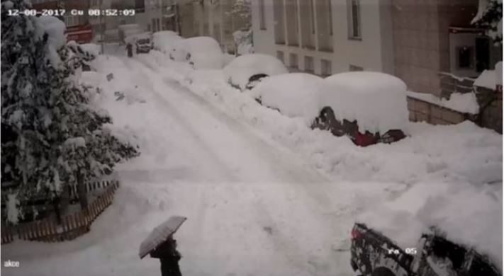 Heavy snow in Artvin, Turkey