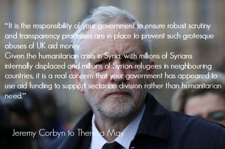 Corbyn UK aid money