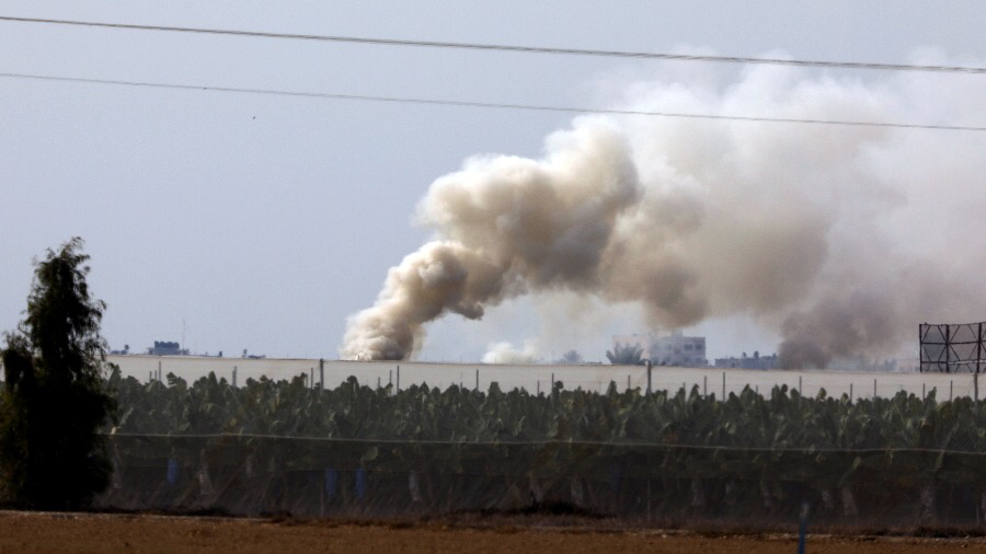 Smoke rises in Gaza Strip