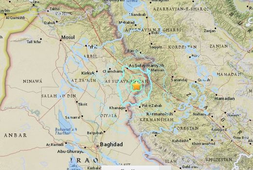 Iran earthquake map