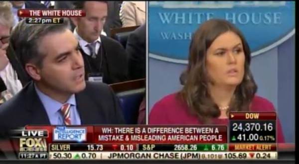Click to enlarge Sarah Sanders Jim Acosta