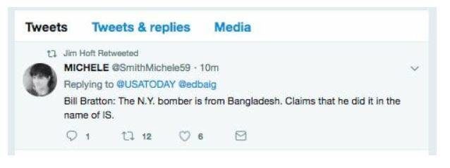 tweet bomb attack NYC