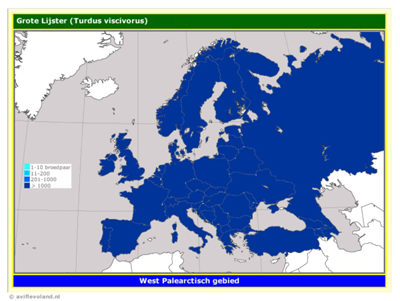 Click to enlarge Mistle thrush range