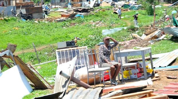 Click to enlarge Tornado damage in Midvaal, South Africa