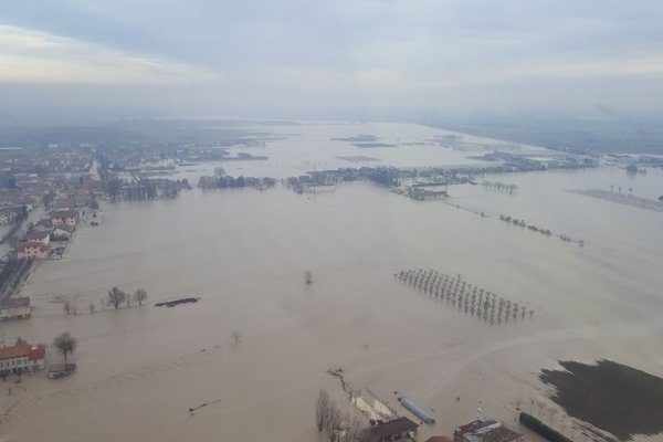 Flooding after the River Enza broke its banks in Emilia-Romagna, Italy, December 2017.