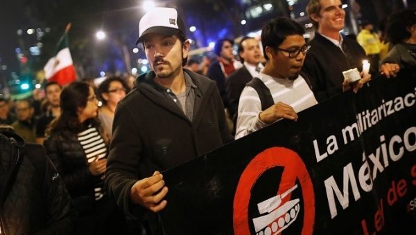 Mexico demonstration security bill law internal actor Diego Luna