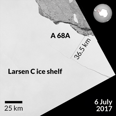Click to enlarge Larsen C ice shelf