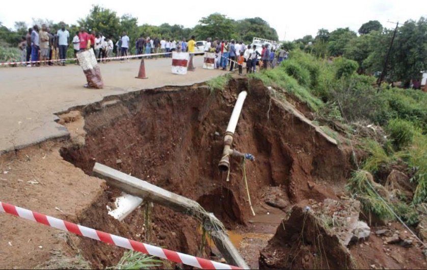 A damaged bridged at Chidzanja road.