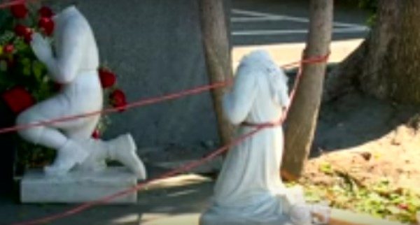 vandalized statues California church Hayward