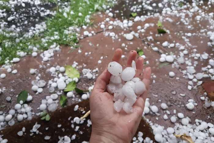 Melbourne experienced large hail