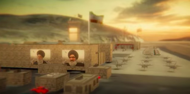 Iran military compound saudi propaganda video