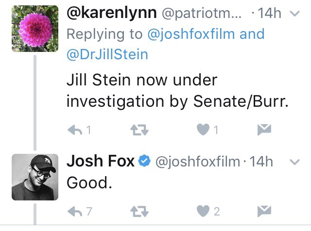 Click to enlarge Jill Stein Josh Fox tweets Twitter