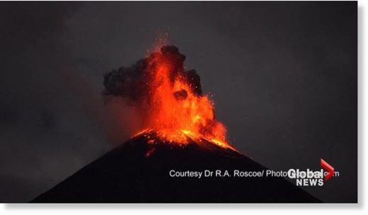 Click to enlarge A little-known active stratovolcano erupted in a fiery explosion in the Amazonian Andes of Ecuador known as 'Reventador' in early December.