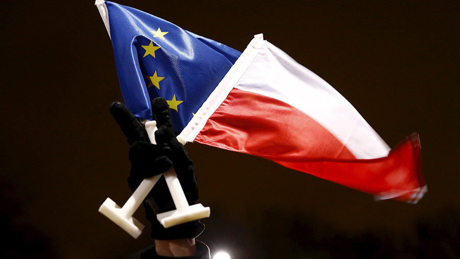 Click to enlarge European Union Poland flags
