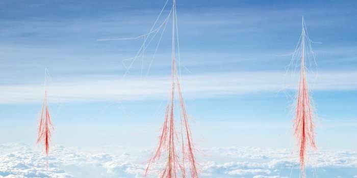 Cosmic rays interacting with the Earth's atmosphere