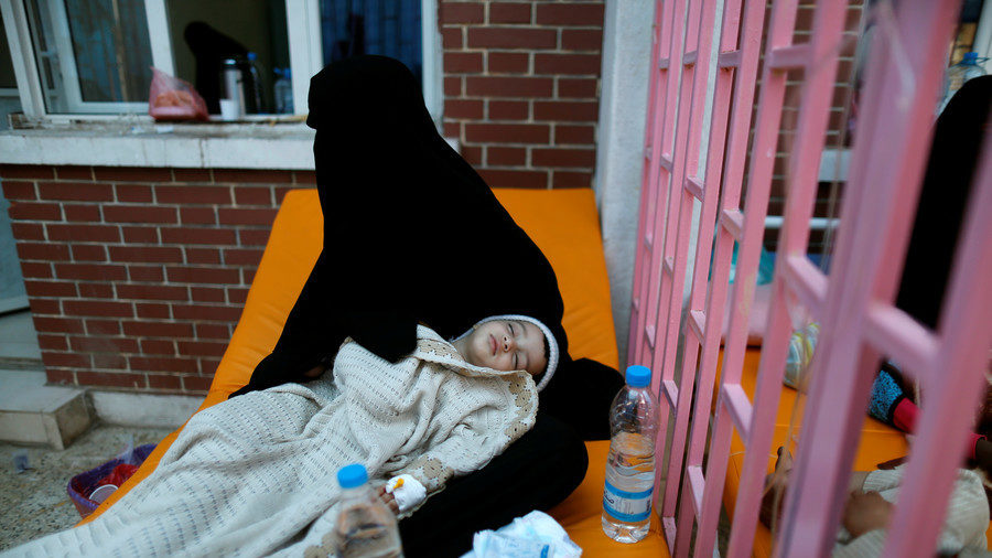 Click to enlarge child cholera Sanaa Yemen