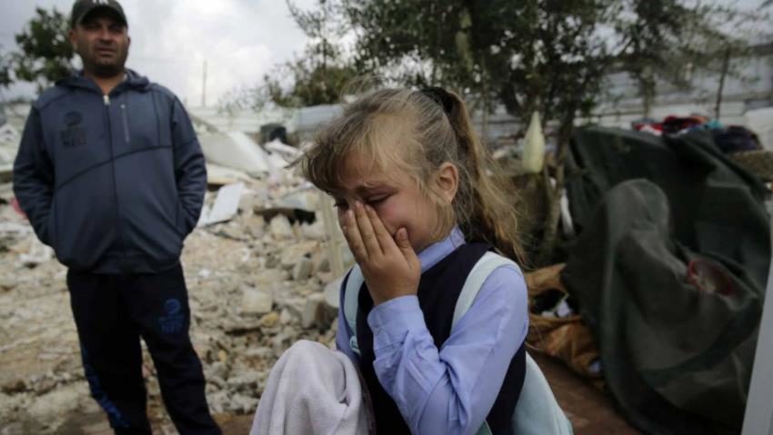 Click to enlarge Doaa Rajabi (8) finds Israeli forces have demolished her house in East Jerusalem
