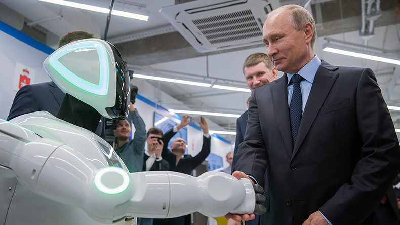 putin robot handshake
