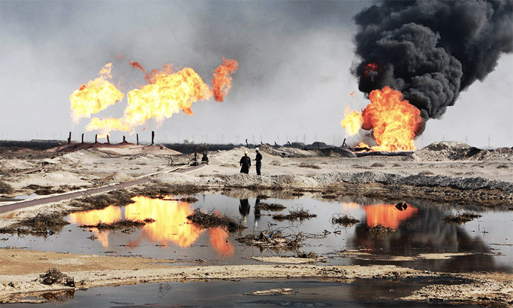 Iraq war burning oil fields