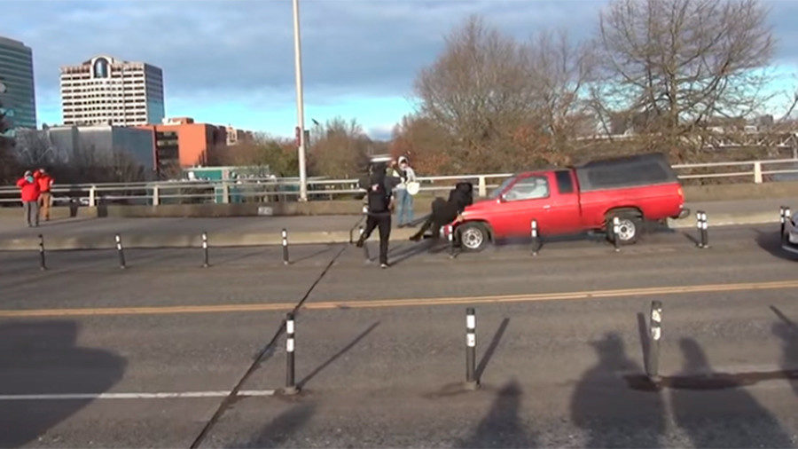 Click to enlarge Oregon antifa hit by car