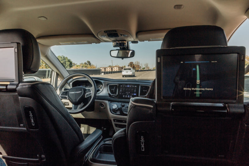 Inside Driver less taxi