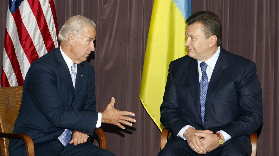 US Vice President Joe Biden and Ukrainian President Viktor Yanukovich in Kiev on July 21, 2009.