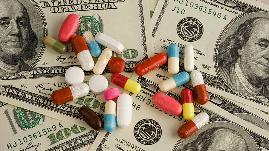 Click to enlarge BigPharma, money and drugs