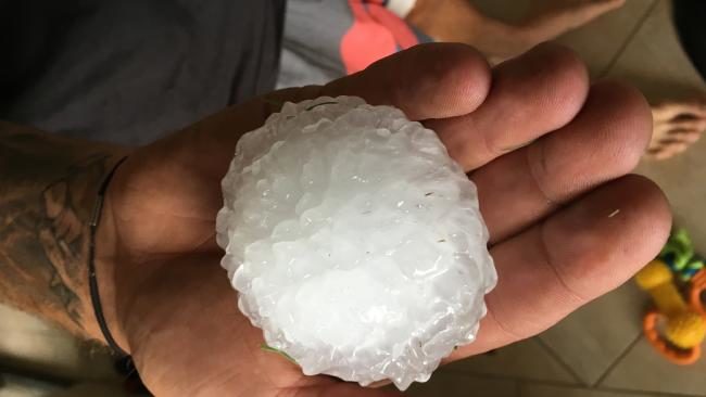 Cricket ball-sized hail fell at Athol, near Toowoomba, Tuesday afternoon