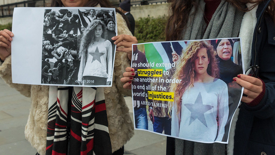 Click to enlarge Ahed Tamimi protest